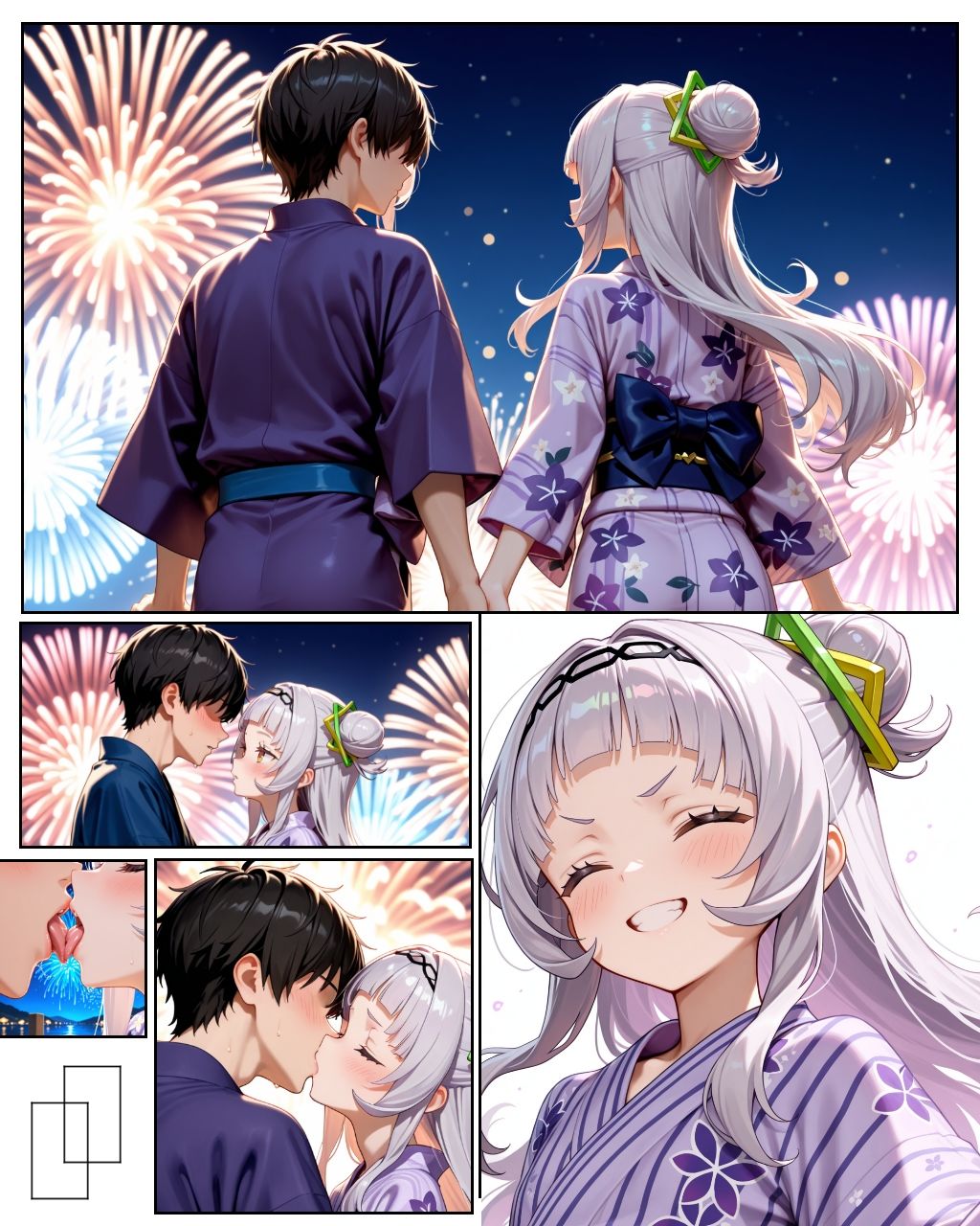 シ〇ンと夏祭りと花火と… - サンプル画像 1