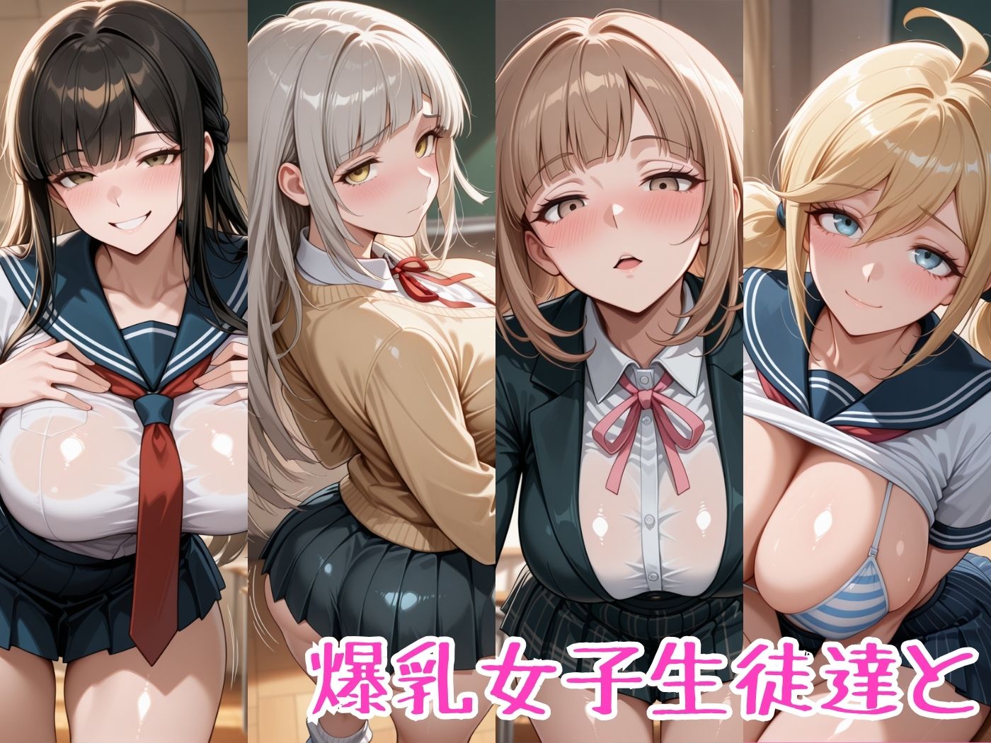 爆乳学園〜セーラー服編〜一軍女子と仲の良い事務員さんは性欲を我慢出来ずに女子校生をオナホにする - サンプル画像 5