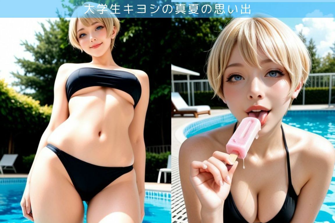 きれいな帰国子女とプールでエッチ三昧な件 - サンプル画像 1