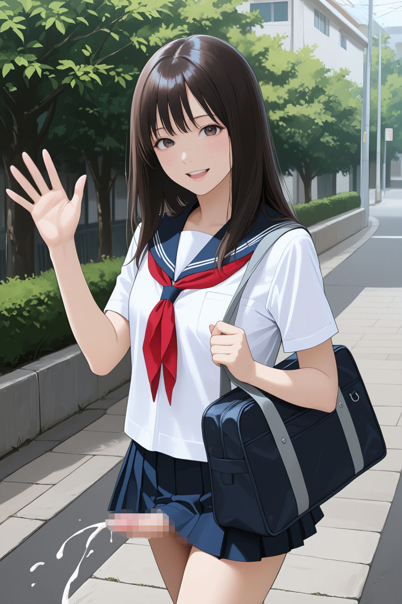 触ってないのに勝手に出ちゃう！ふたなり娘ノーハンド射精 - サンプル画像 1