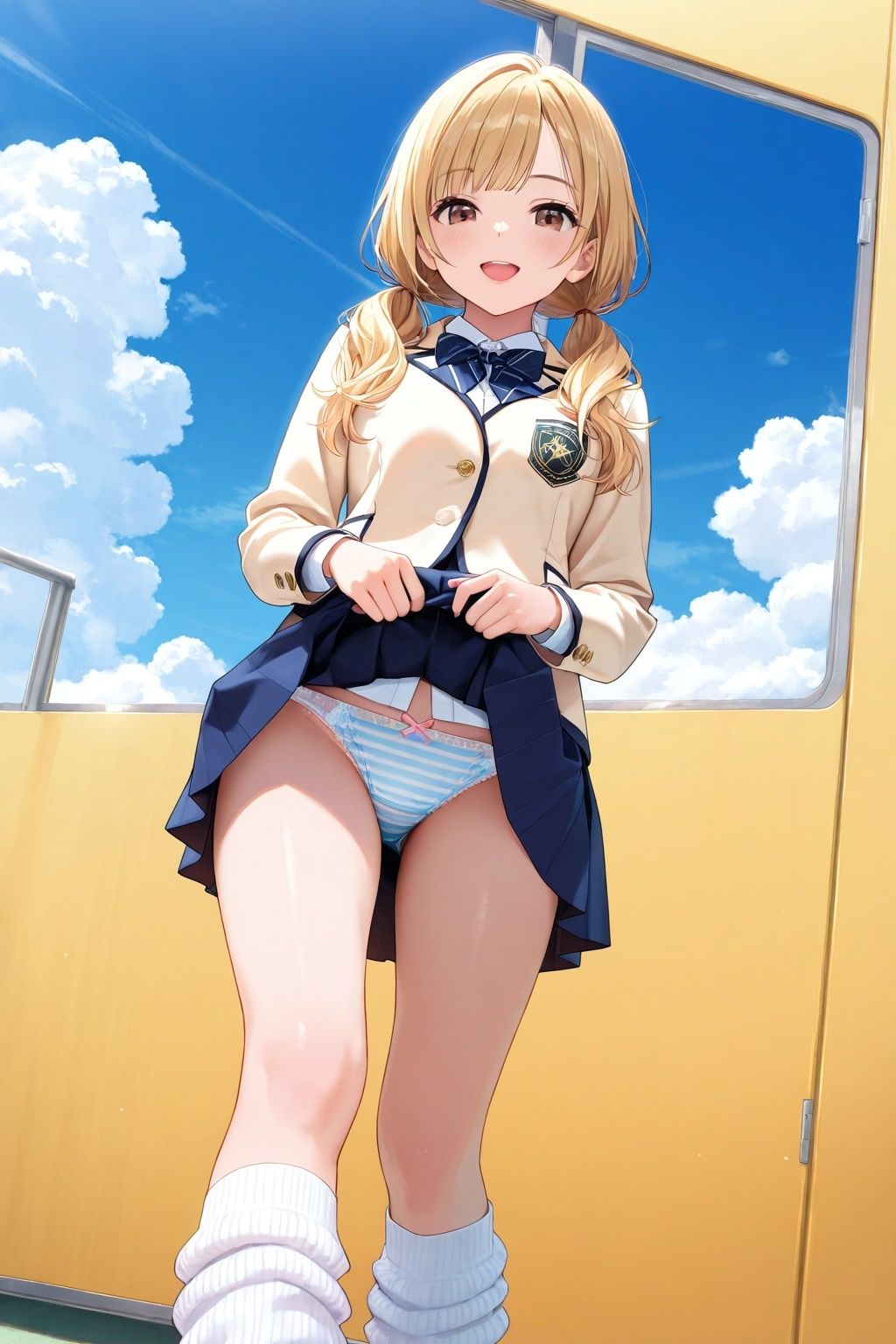 ルーズソックスJKのたくし上げパンチラ - サンプル画像 5