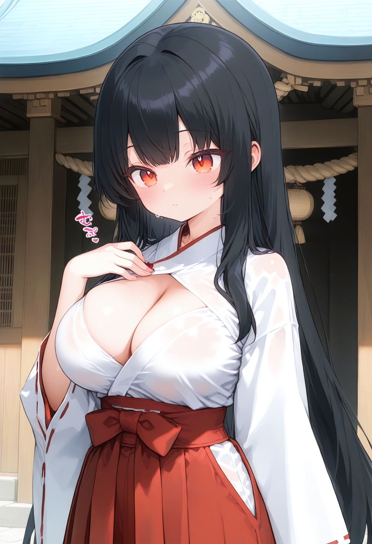 巫女様の裏仕事:神聖な衣を脱ぎ捨て、裏神事で淫らに舞う - サンプル画像 1