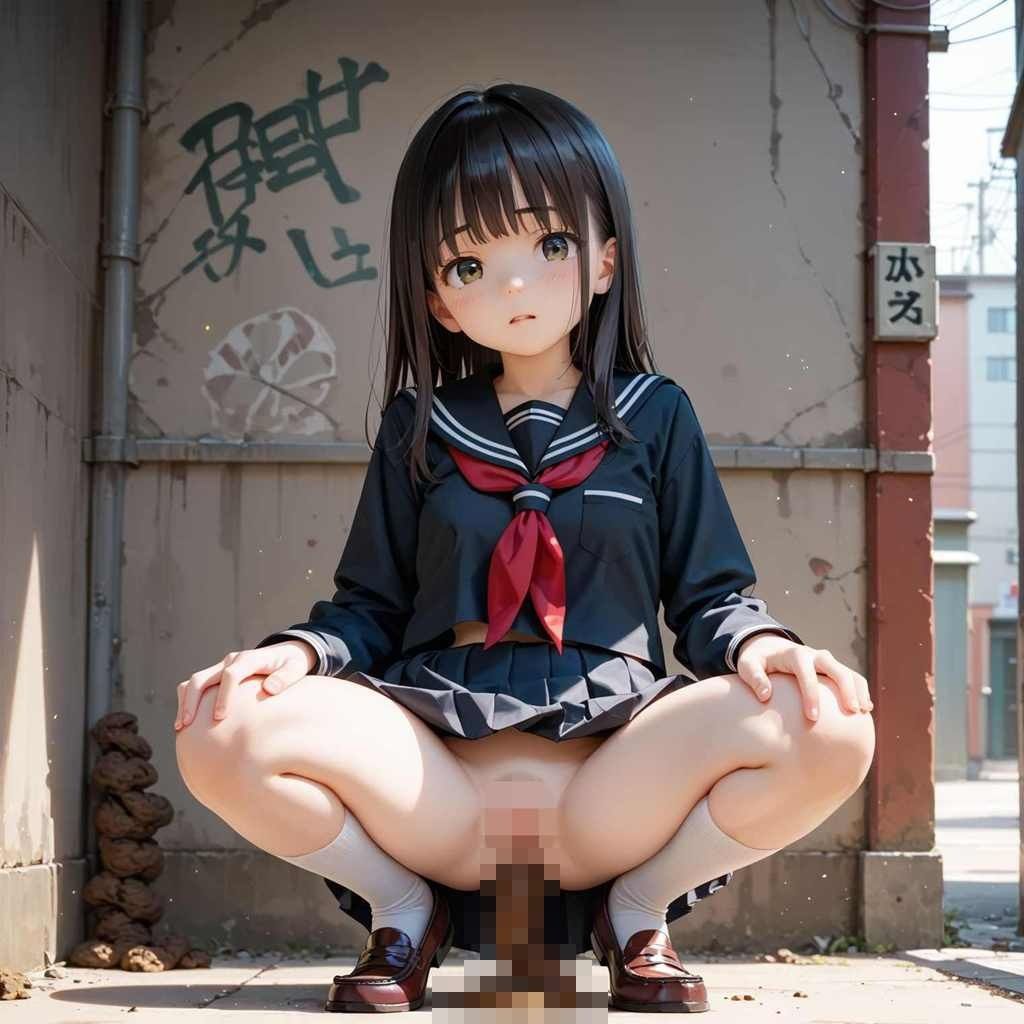 制服脱糞 - サンプル画像 1