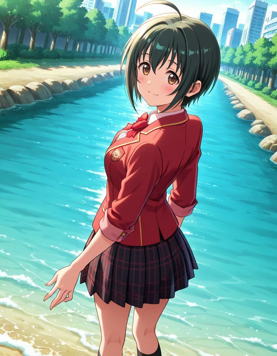 デレマス 小日向美穂 制服 おま〇こクパァ オナニー クンニ 潮吹き - サンプル画像 1