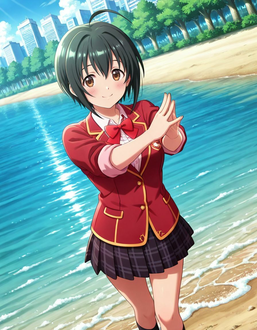 デレマス 小日向美穂 制服 おま〇こクパァ オナニー クンニ 潮吹き - サンプル画像 3