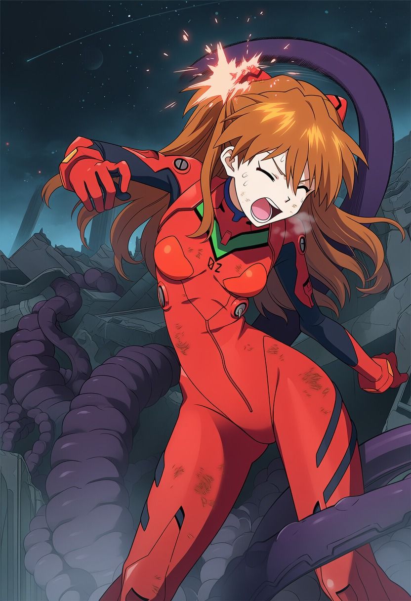 アスカ vs ぬるぬる触手 - サンプル画像 5