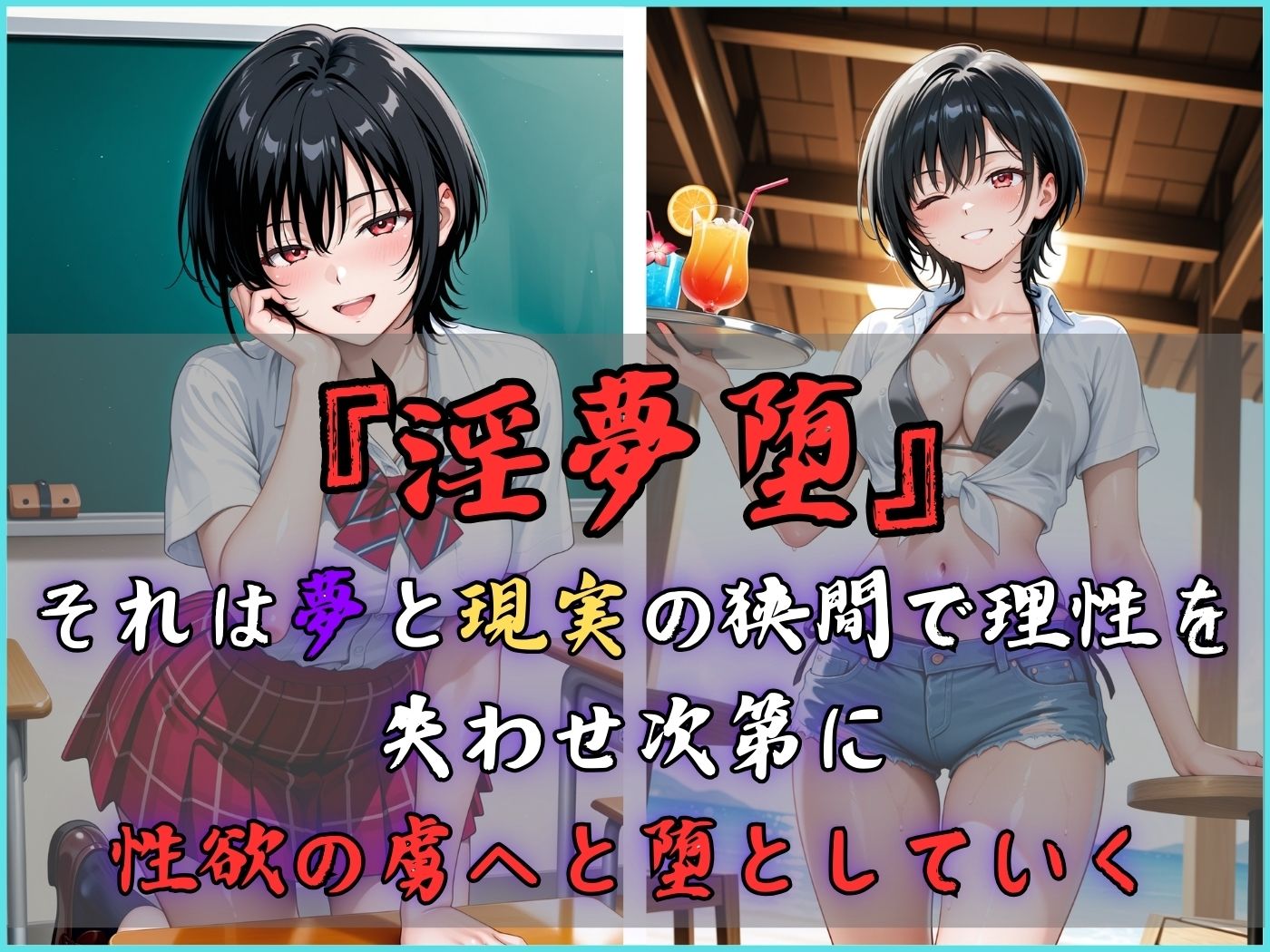 【4Kイラスト】淫夢堕_俺の淫夢で橘愛理の本性を犯し尽くす！！（海の家編） - サンプル画像 3