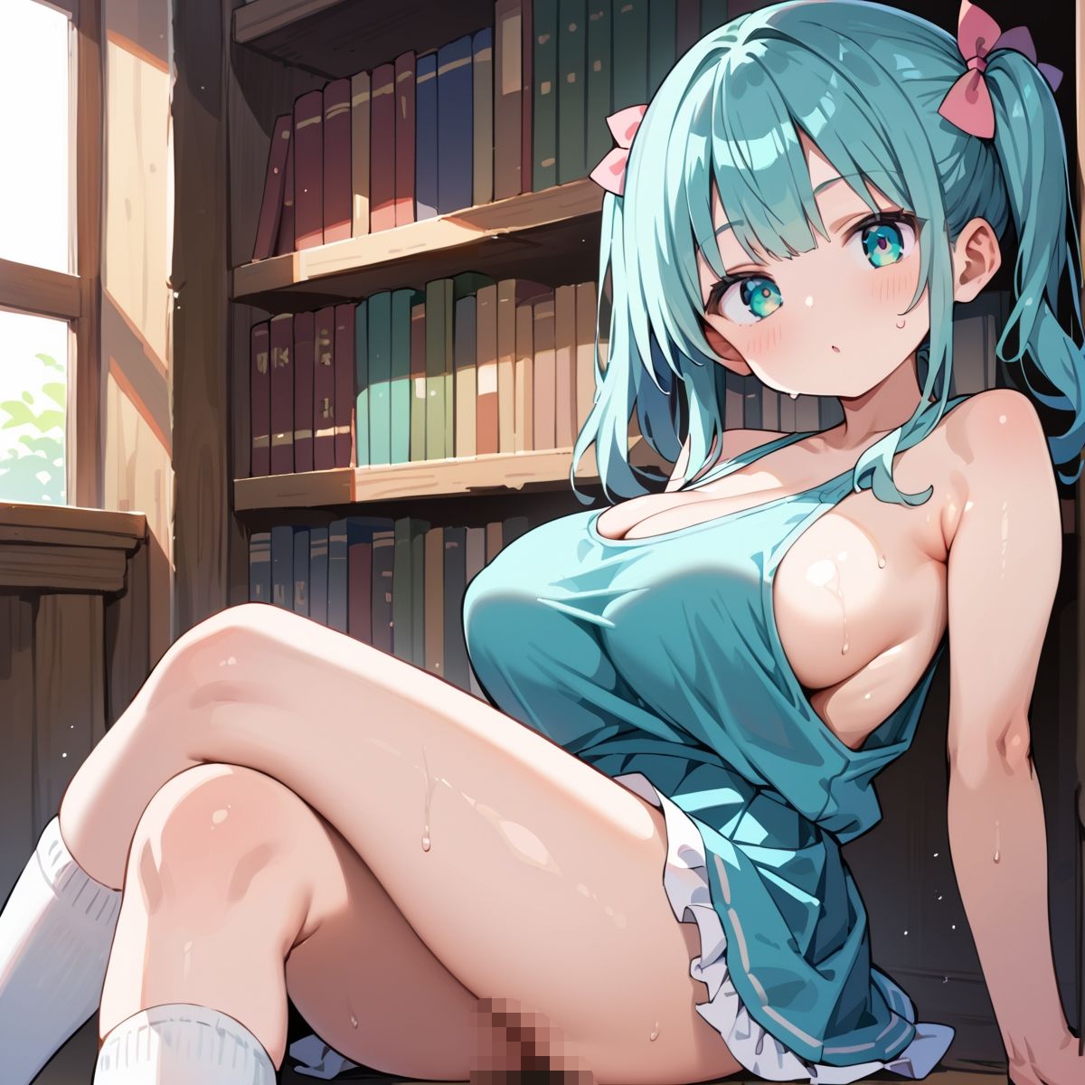 夏休み、図書館の静寂に溶ける2人の秘密page.3 - サンプル画像 2