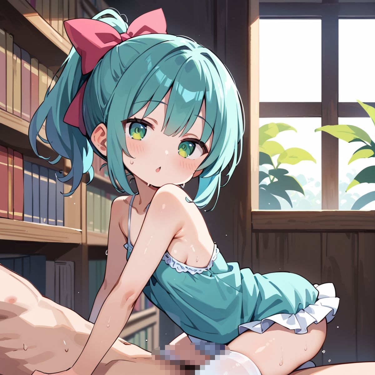 夏休み、図書館の静寂に溶ける2人の秘密page.5 - サンプル画像 2