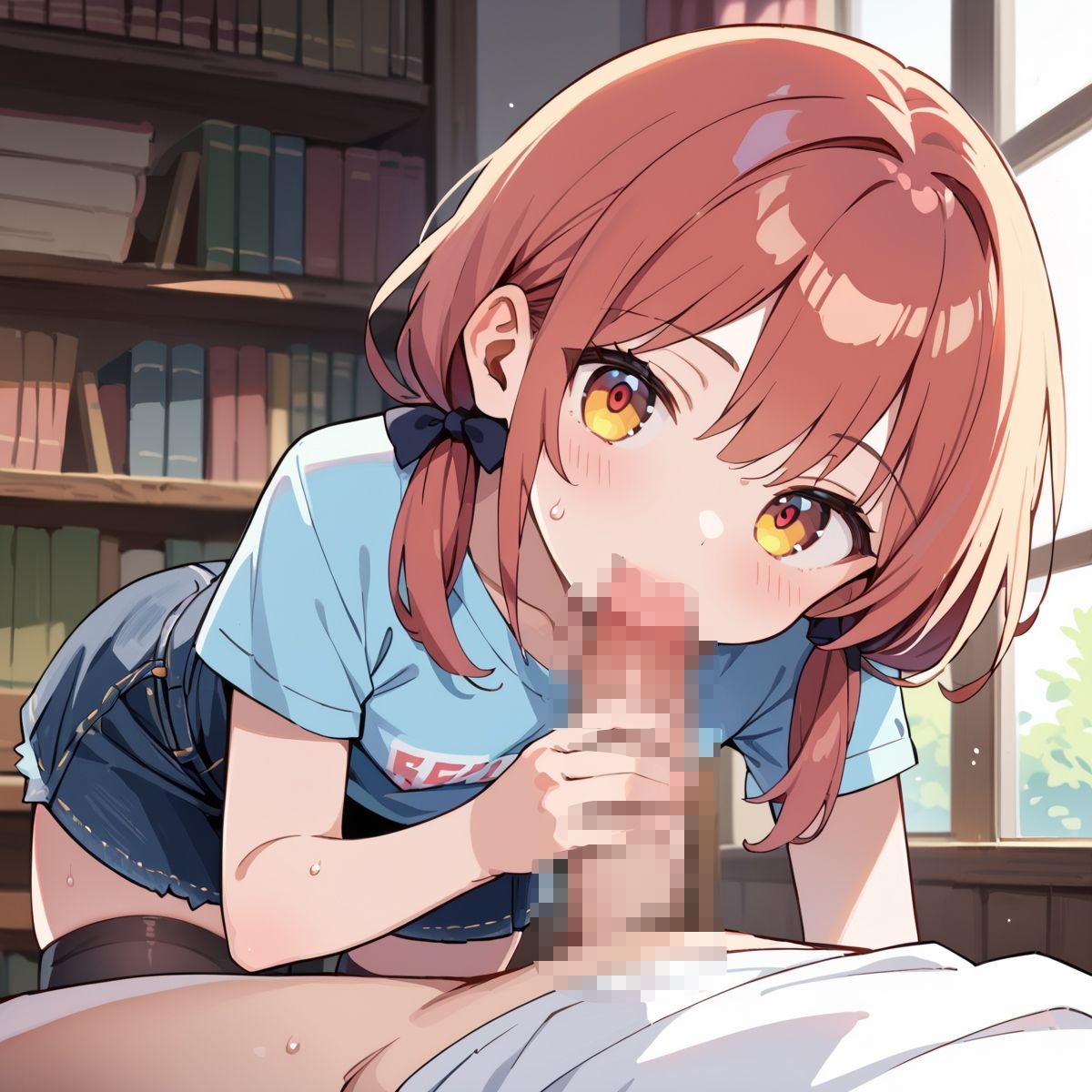 夏休み、図書館の静寂に溶ける2人の秘密page.6 - サンプル画像 3