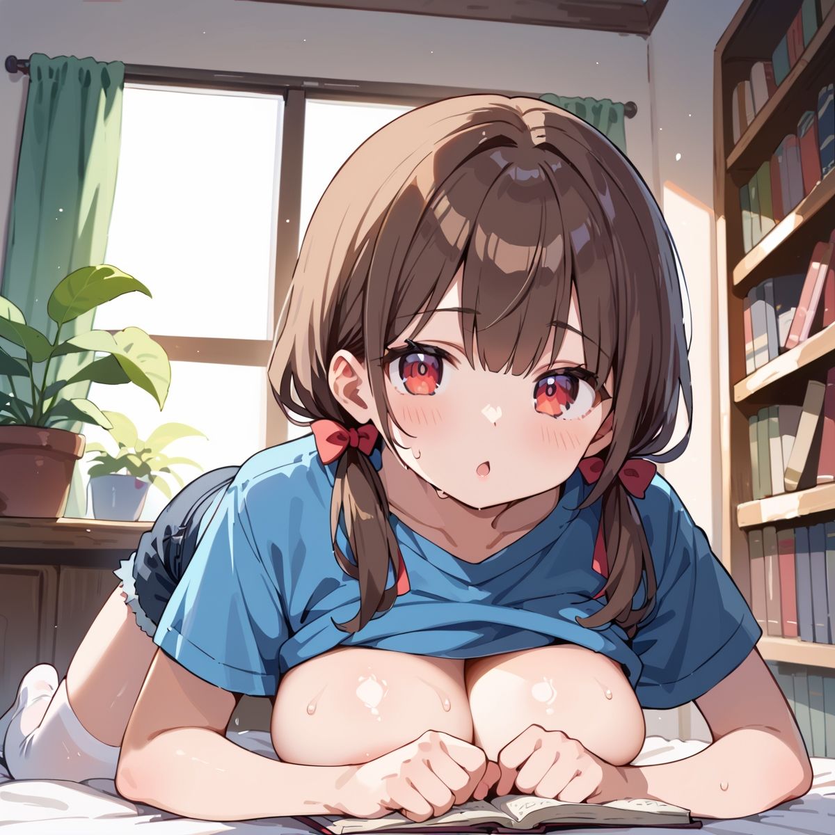 夏休み、図書館の静寂に溶ける2人の秘密page.8 - サンプル画像 6