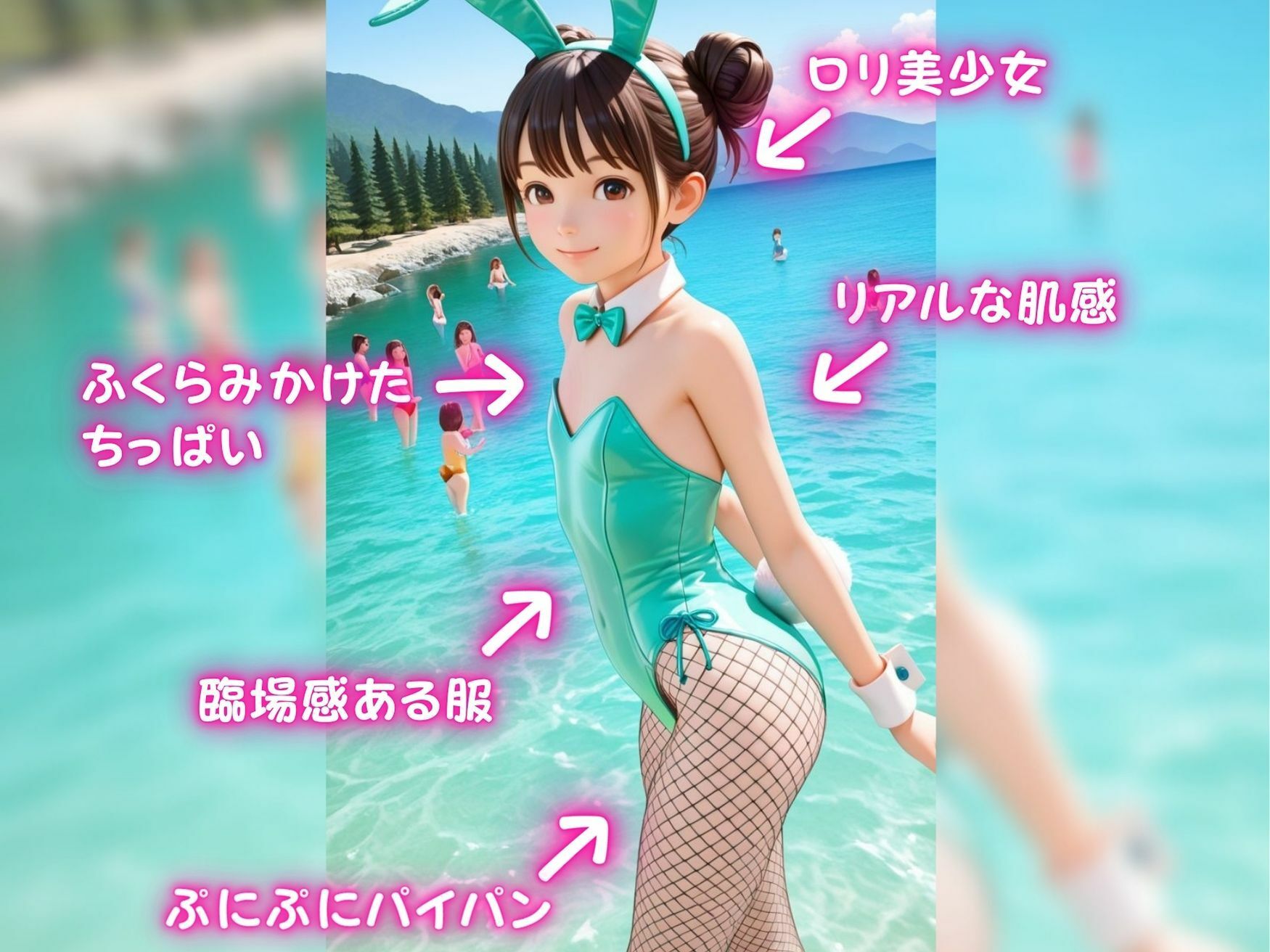 発情うさぎ島 〜ちっぱいパイパン妹バニー達と禁断交尾〜【縦長500枚】 - サンプル画像 2