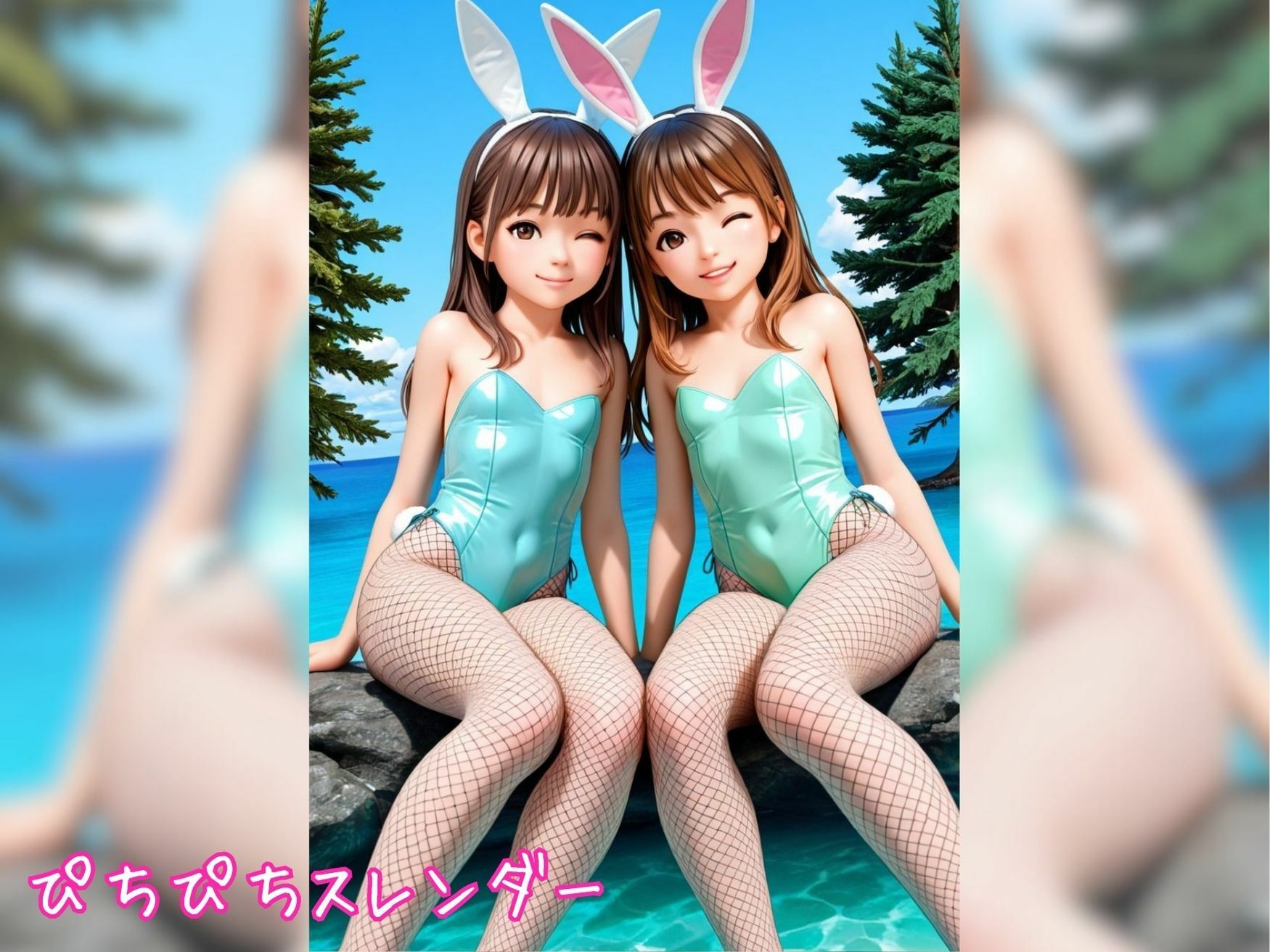 発情うさぎ島 〜ちっぱいパイパン妹バニー達と禁断交尾〜【縦長500枚】 - サンプル画像 3