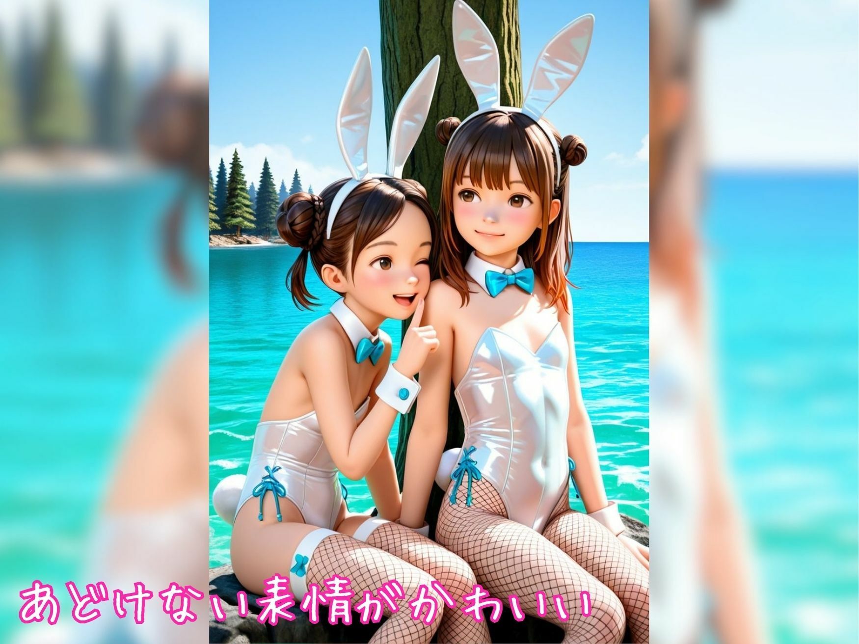 発情うさぎ島 〜ちっぱいパイパン妹バニー達と禁断交尾〜【縦長500枚】 - サンプル画像 6