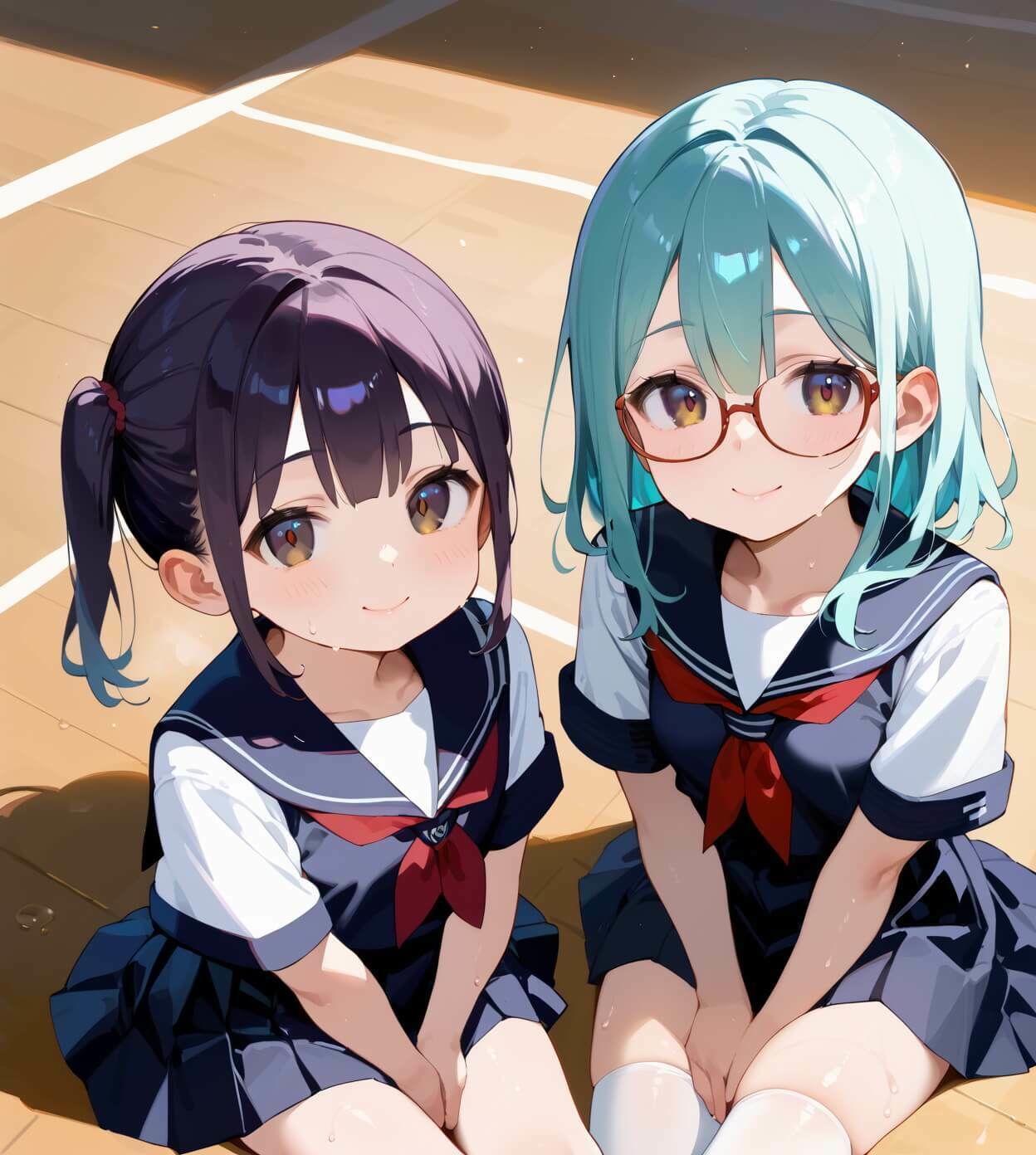 ちっぱい娘と隠れて体育館で6・230枚 - サンプル画像 1