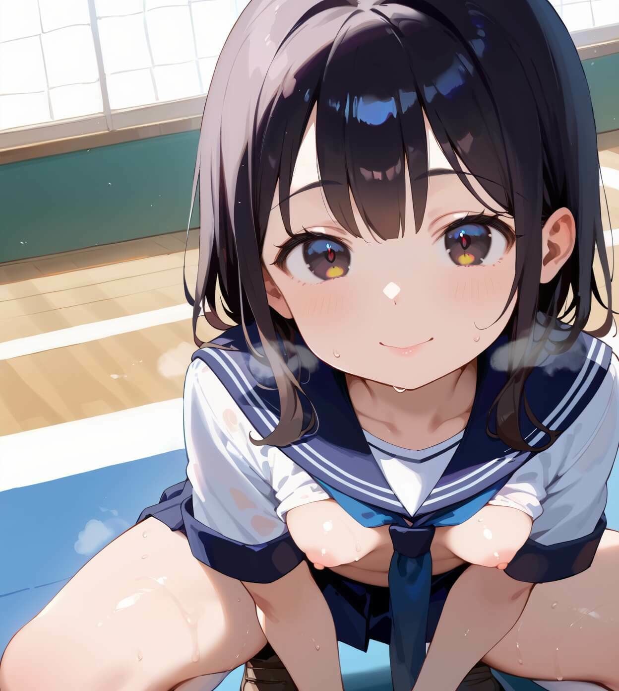 ちっぱい娘と隠れて体育館で6・230枚 - サンプル画像 2