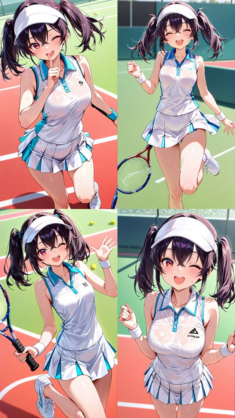 出しまくり！着衣中出し！あやかちゃん（テニスウェアだよ♪） - サンプル画像 1