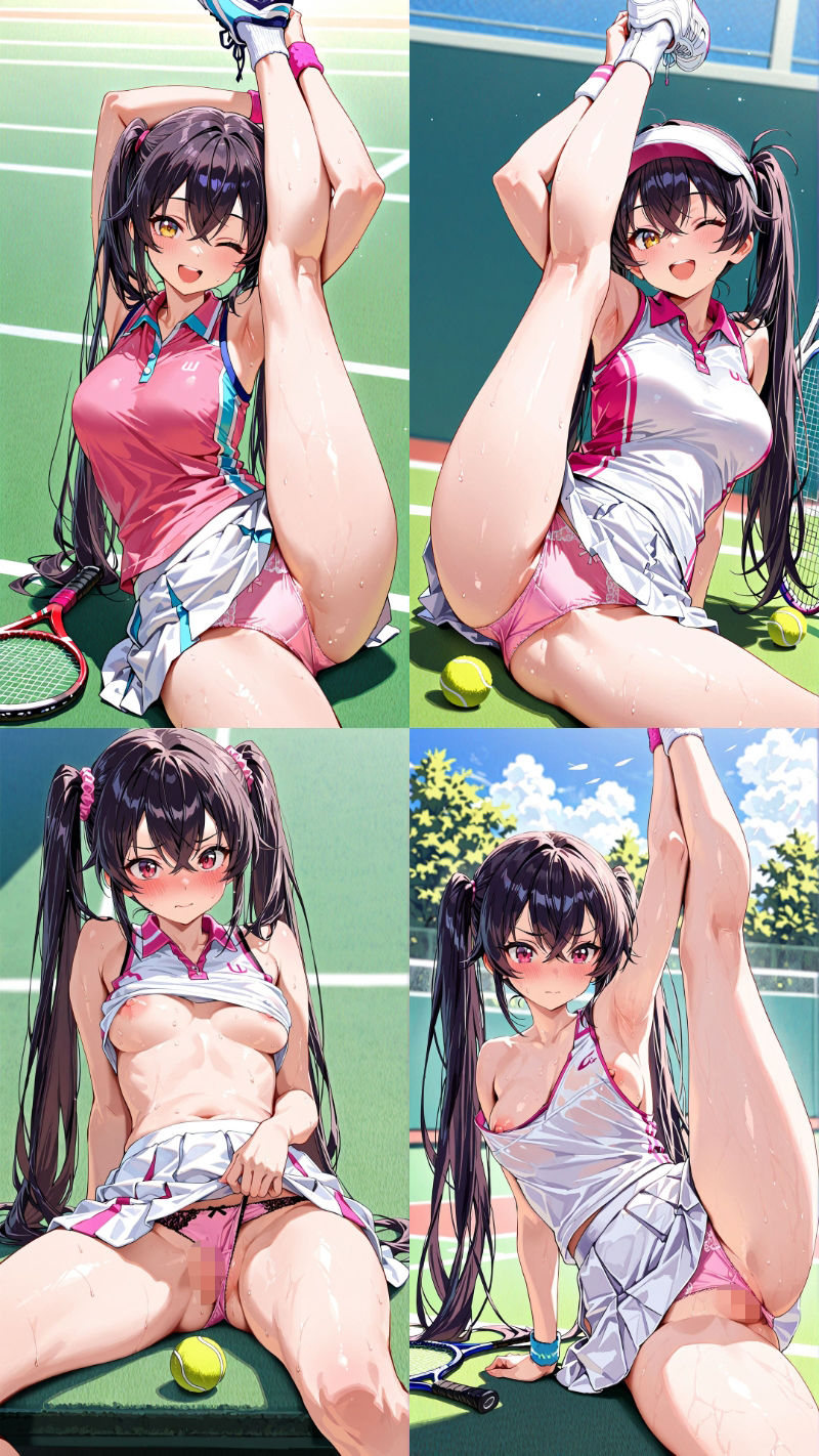 出しまくり！着衣中出し！あやかちゃん（テニスウェアだよ♪） - サンプル画像 2