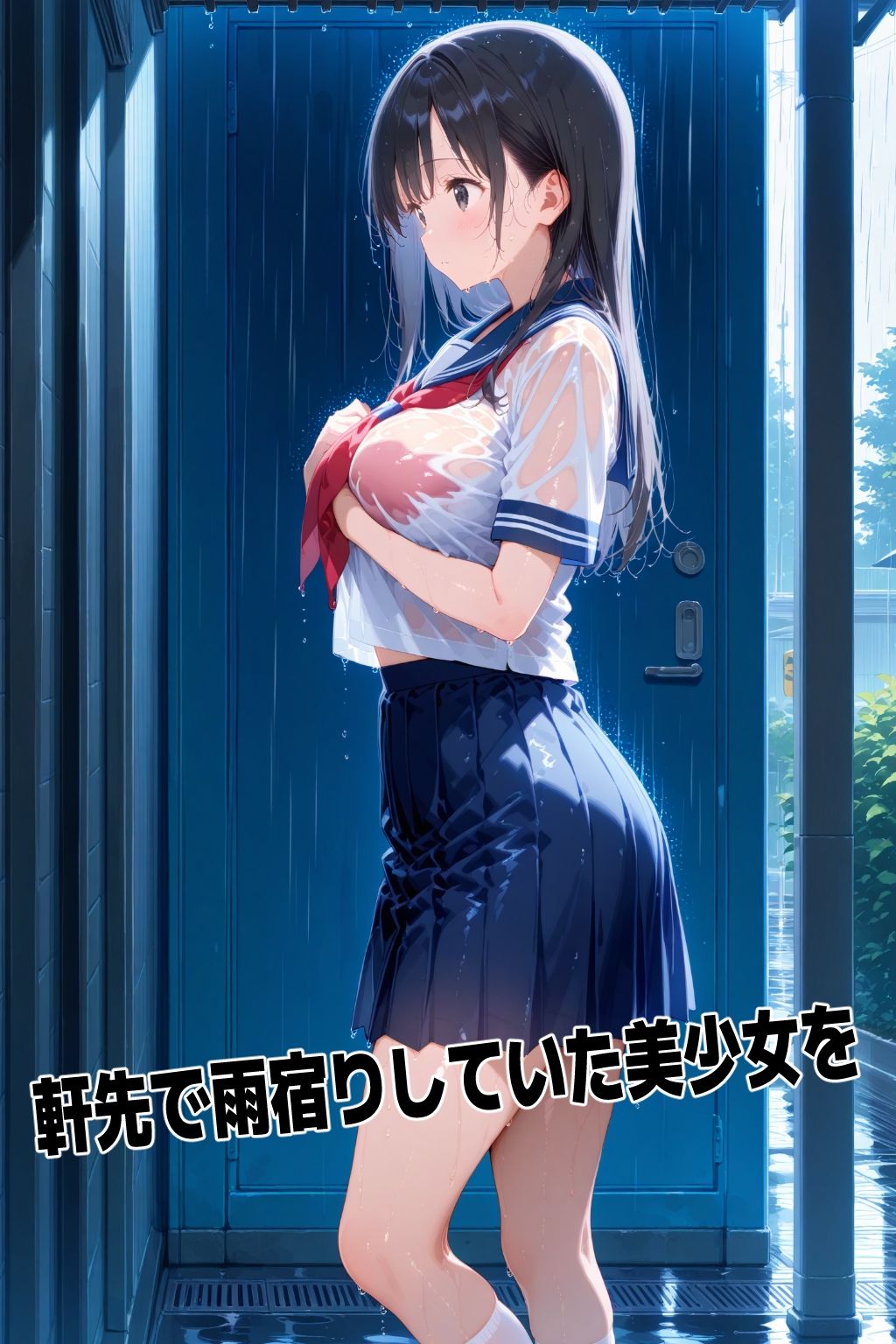 雨宿りしていた巨乳JKを家に上げたら種無しの自分に興味を持ったので、望み通りたっぷりと中出ししてあげた話 - サンプル画像 1