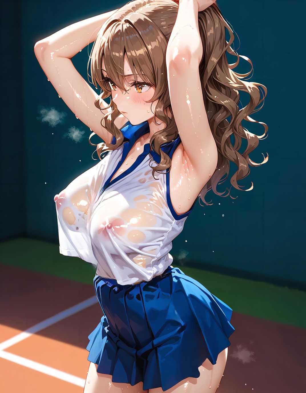 テニス部の1軍女子が、デカチンの先輩や彼氏にバチボコに中出しされてメス堕ちしちゃった件w - サンプル画像 1