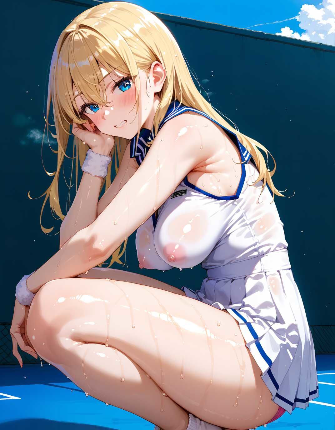 テニス部の1軍女子が、デカチンの先輩や彼氏にバチボコに中出しされてメス堕ちしちゃった件w - サンプル画像 2