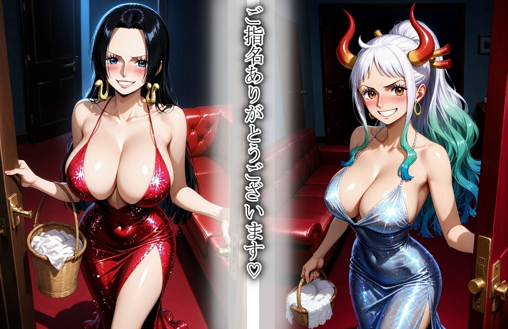 憧れのヒロインとHができるピンサロ店〜ハンコックとヤマト編〜 - サンプル画像 2