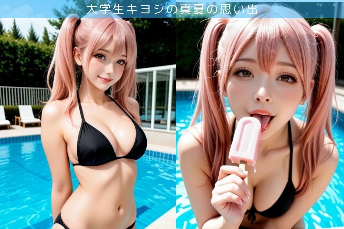 隣人の友人メイちゃんとプールでエッチ三昧な件 - サンプル画像 1