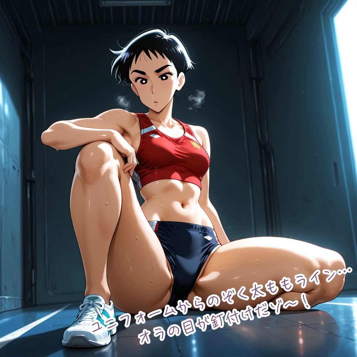 足がはやい陸上おねいさんだゾ 〜陸上ひとスジきつきつま◯こを高速ピストンが駆け抜ける〜 - サンプル画像 1