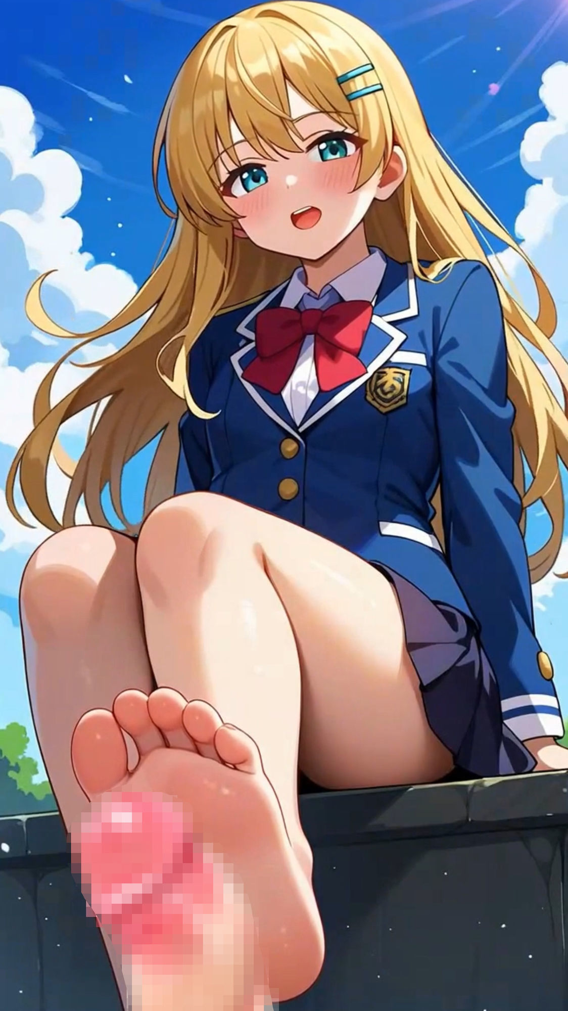 【ビデオ3分】足コキでオナサポ！ミニスカ制服ギャル！【静止画37枚付き】 - サンプル画像 3