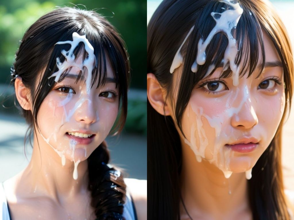 精子ぶちまけ顔射グラビアモデル - サンプル画像 1