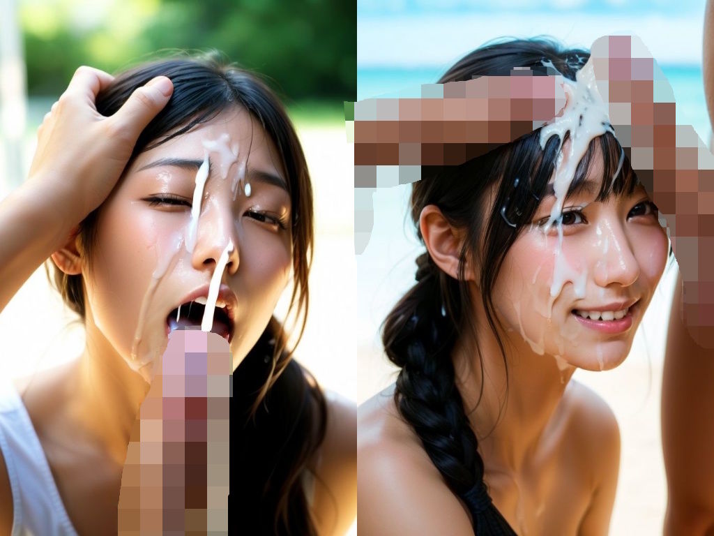 精子ぶちまけ顔射グラビアモデル - サンプル画像 3