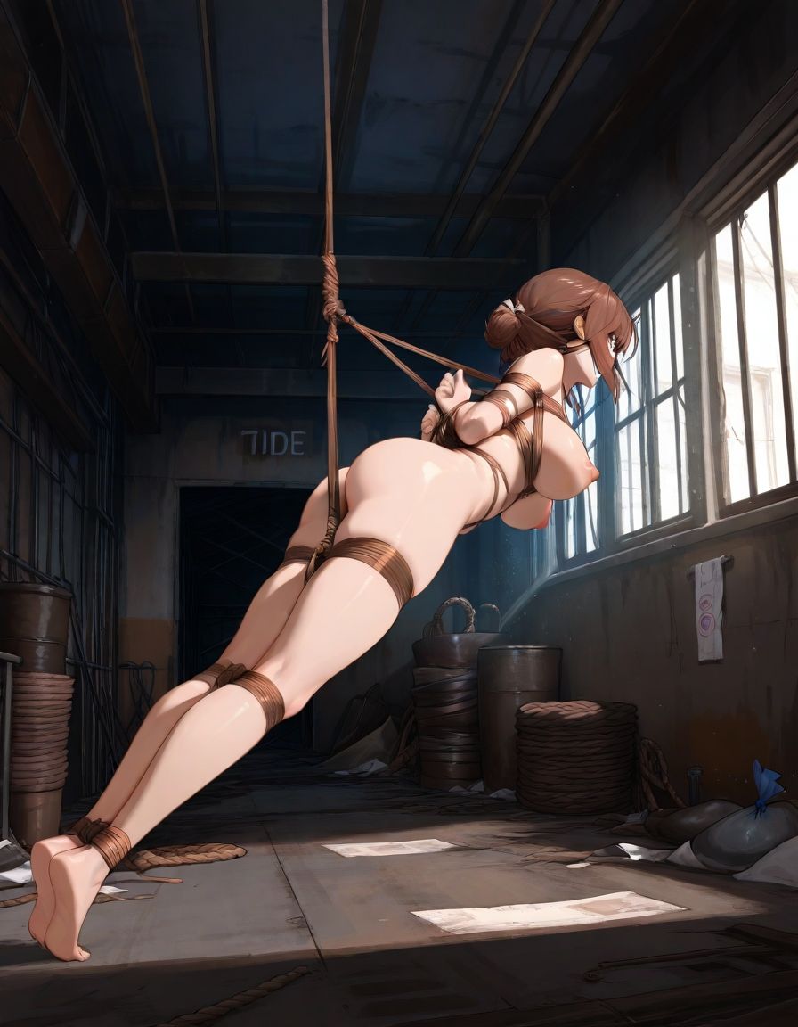 緊縛図鑑2（廃倉庫荒縄緊縛編） - サンプル画像 2