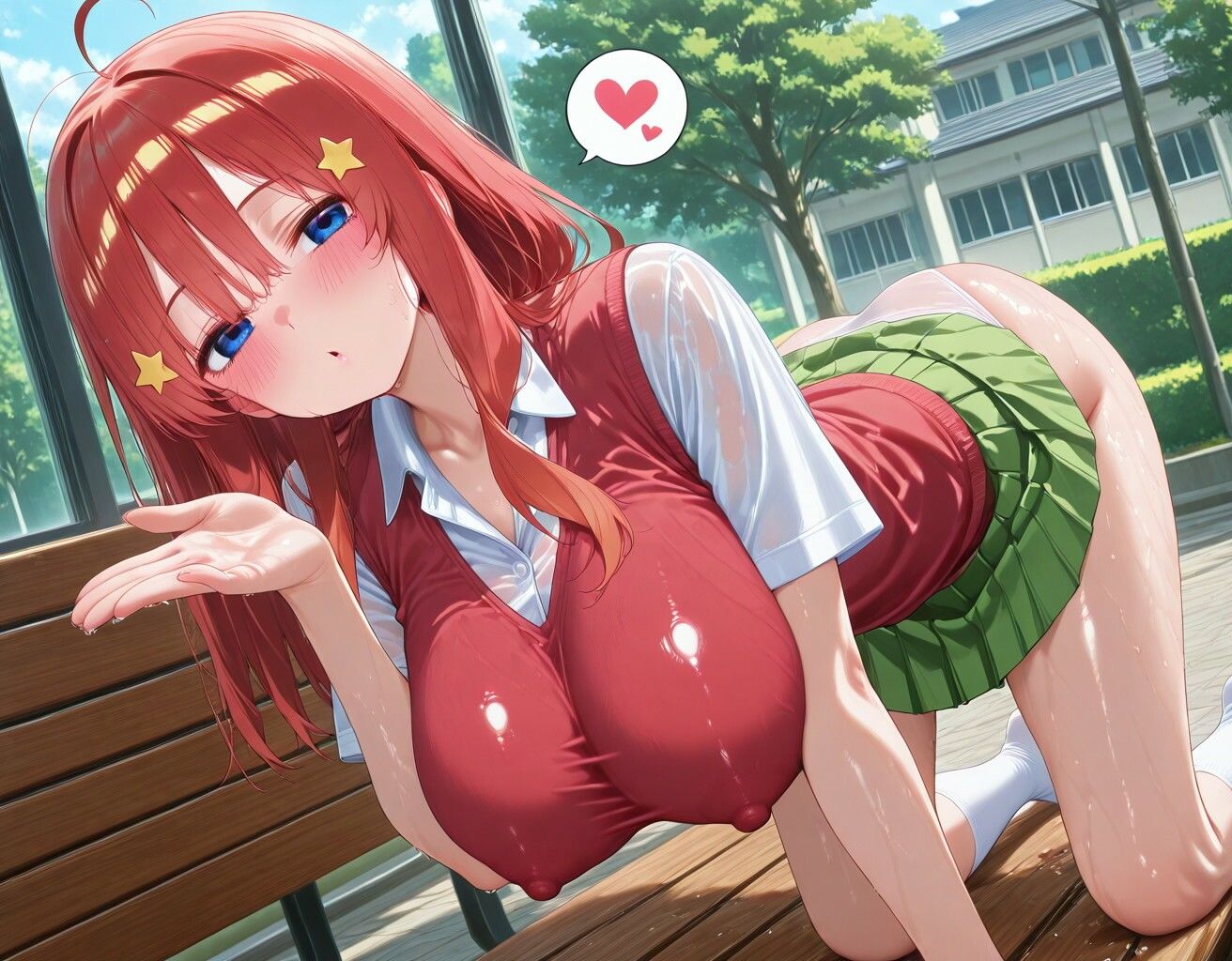 五〇ちゃんと中庭で人目もはばからずに子作り生エッチ！ - サンプル画像 4