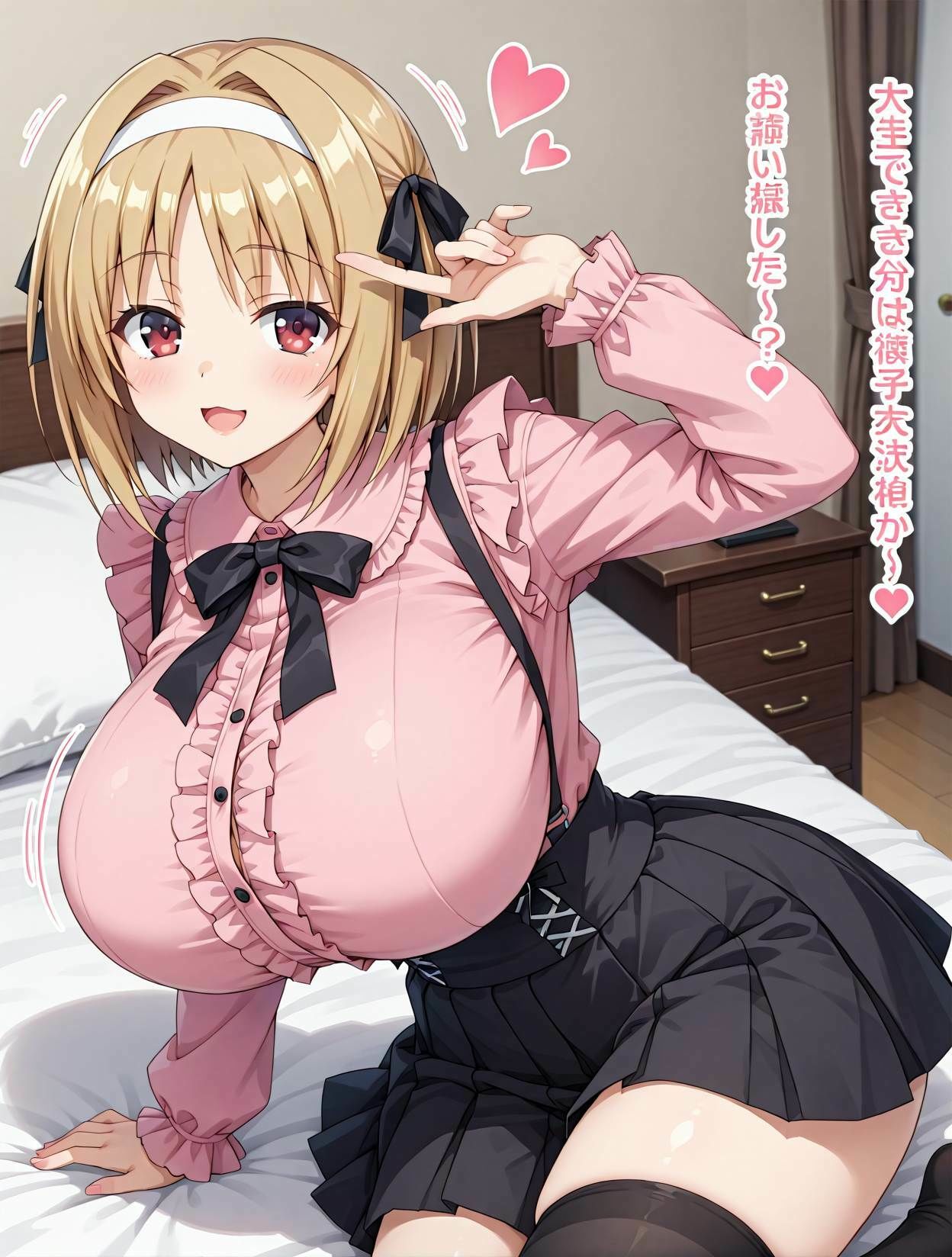 爆乳な地雷系  ぶりっ子ビッチ櫛田◯梗とらぶらぶえっち！CG集 - サンプル画像 1