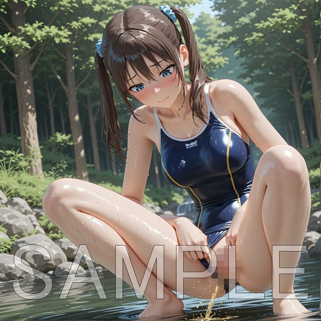 スク水野外放尿 - サンプル画像 4