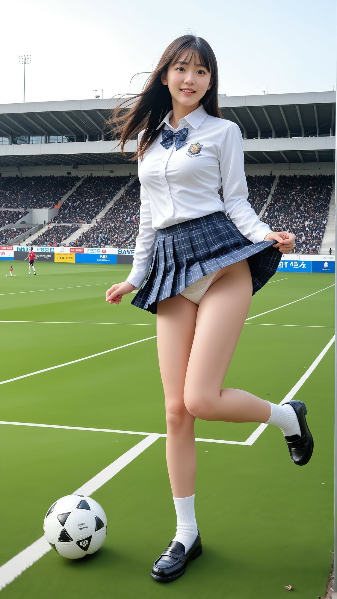 【動画】サッカー女子マネの選手権入場  神風ハプニング - サンプル画像 10