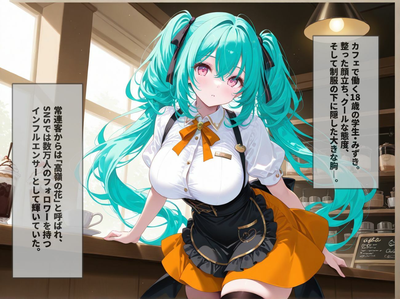 クールな巨乳カフェ店員、弱みを握られメス堕ち。 - サンプル画像 3