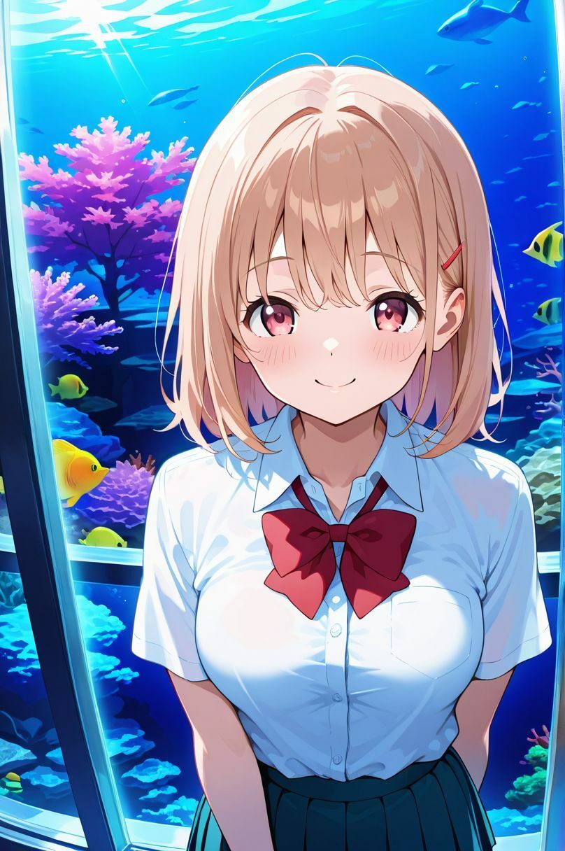 制服未遂。日記【水族館編】──蒼い光に浮かぶ横顔。 - サンプル画像 2