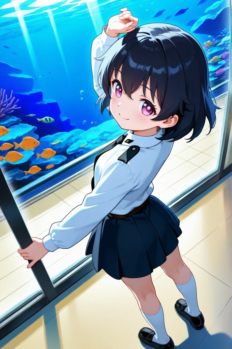 制服未遂。日記【水族館編】──蒼い光に浮かぶ横顔。 - サンプル画像 4