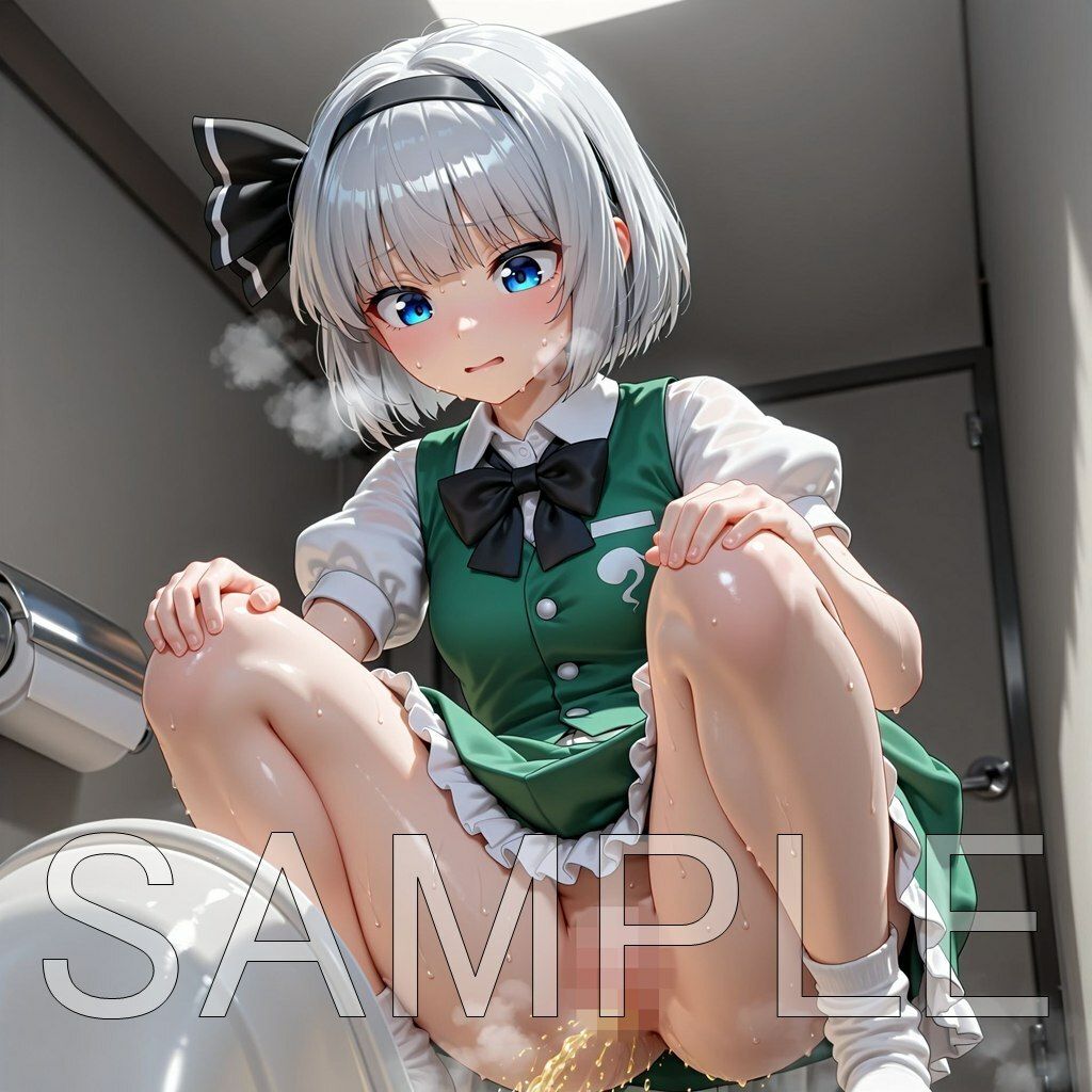 魂魄妖夢和式放尿 - サンプル画像 1