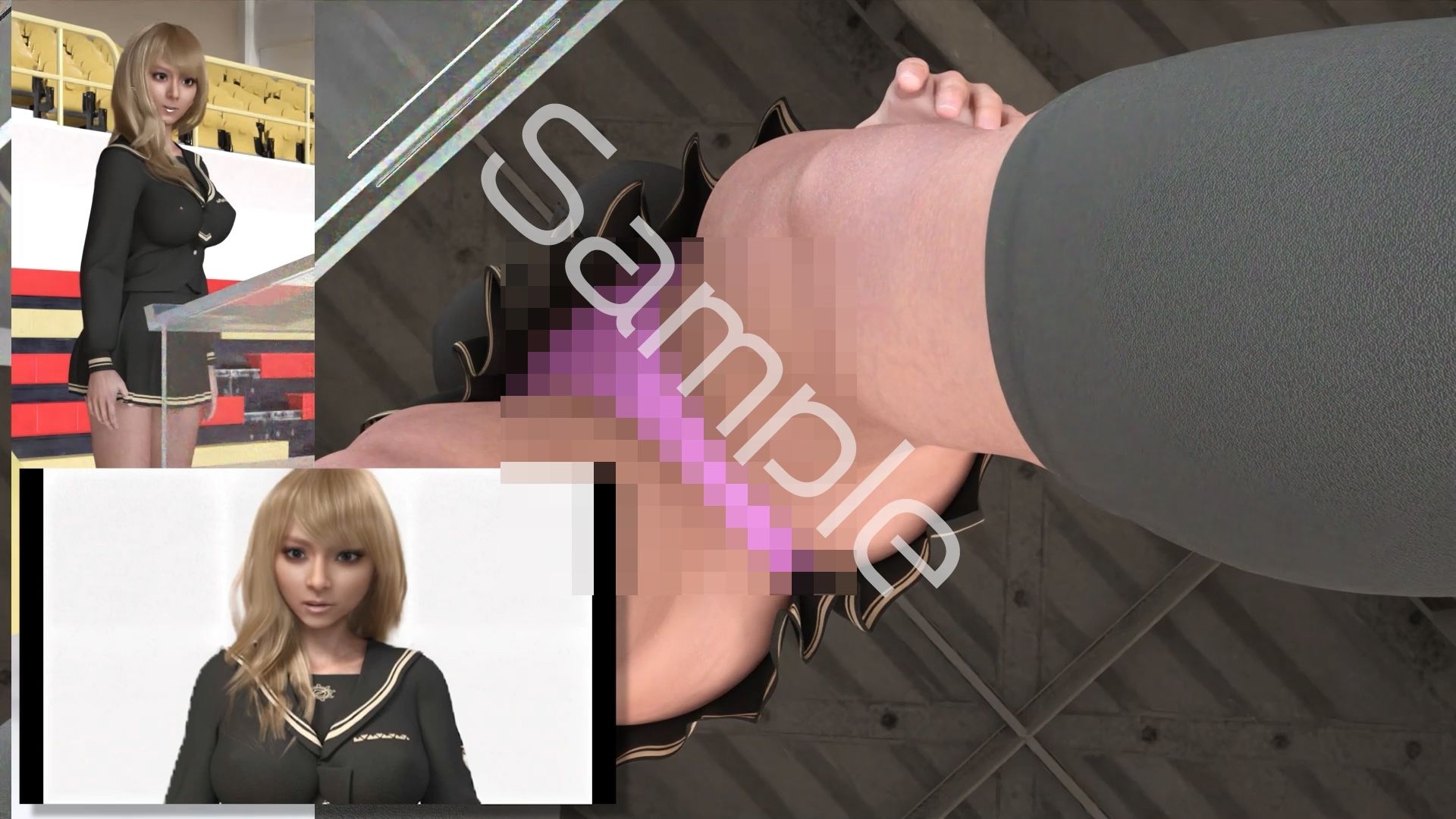 【△100●100】学校ではちょっぴり不良の古館友梨・県警からの事情聴取で、自らの盗撮被害動画の確認を強いられる:Vol.R001『演説の際に真下からスカート内を盗撮されていた件』 - サンプル画像 3