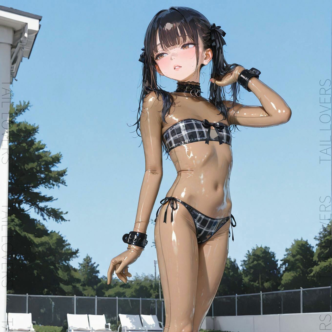 地雷系ラバー女子と楽しむデート『プール編』 - サンプル画像 1