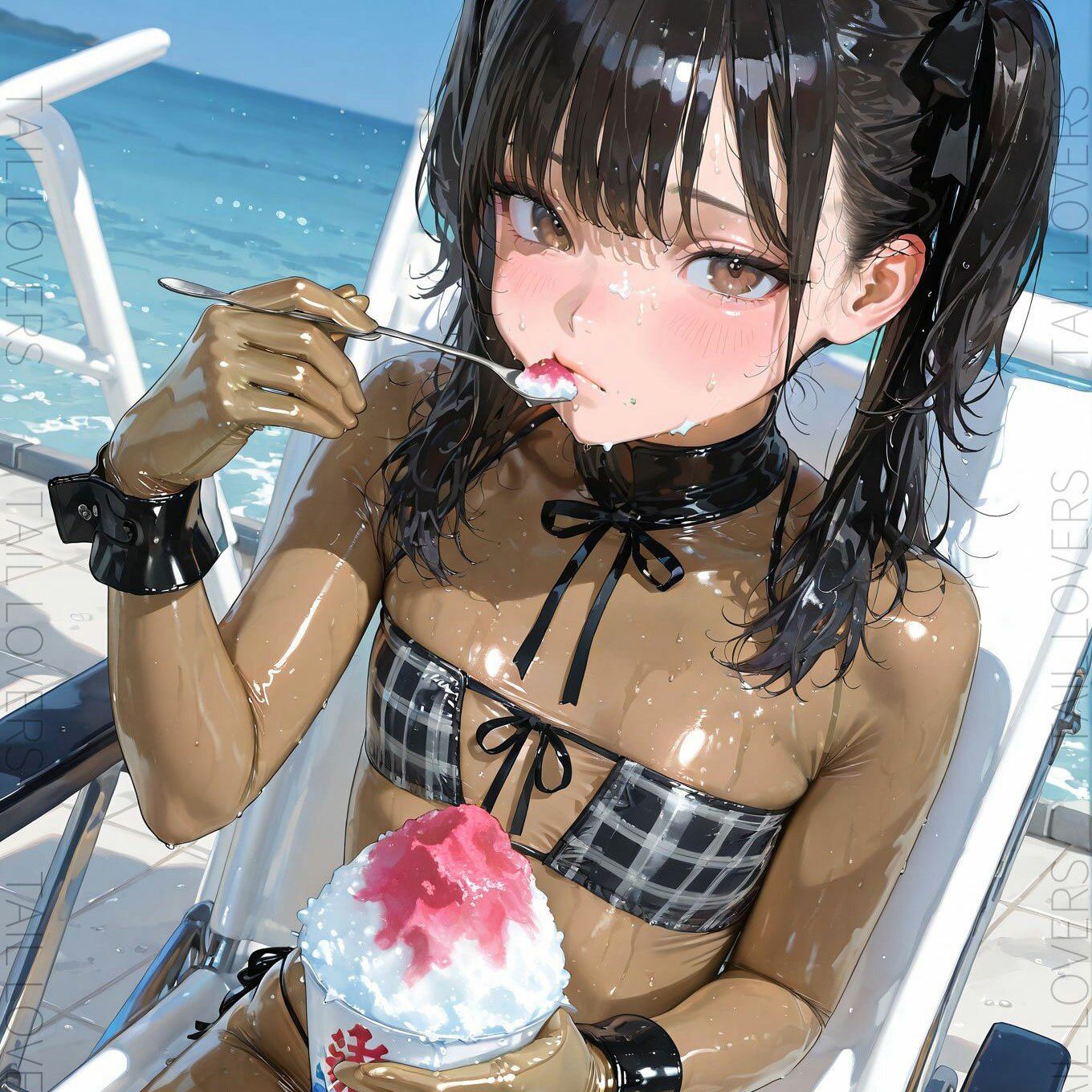 地雷系ラバー女子と楽しむデート『プール編』 - サンプル画像 7