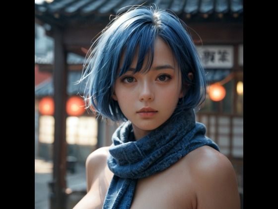 ショートヘアのマフラーの美女（セリフなし  AI画像集）