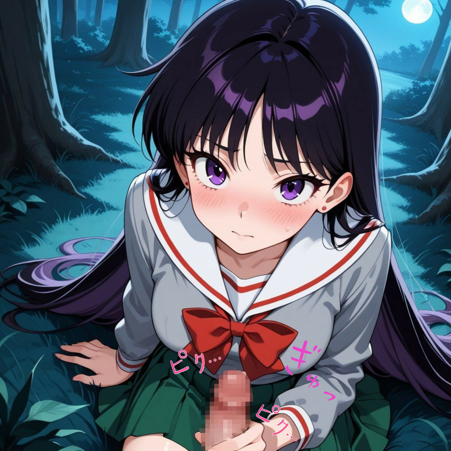 レイちゃんと夜の神社デート - サンプル画像 1