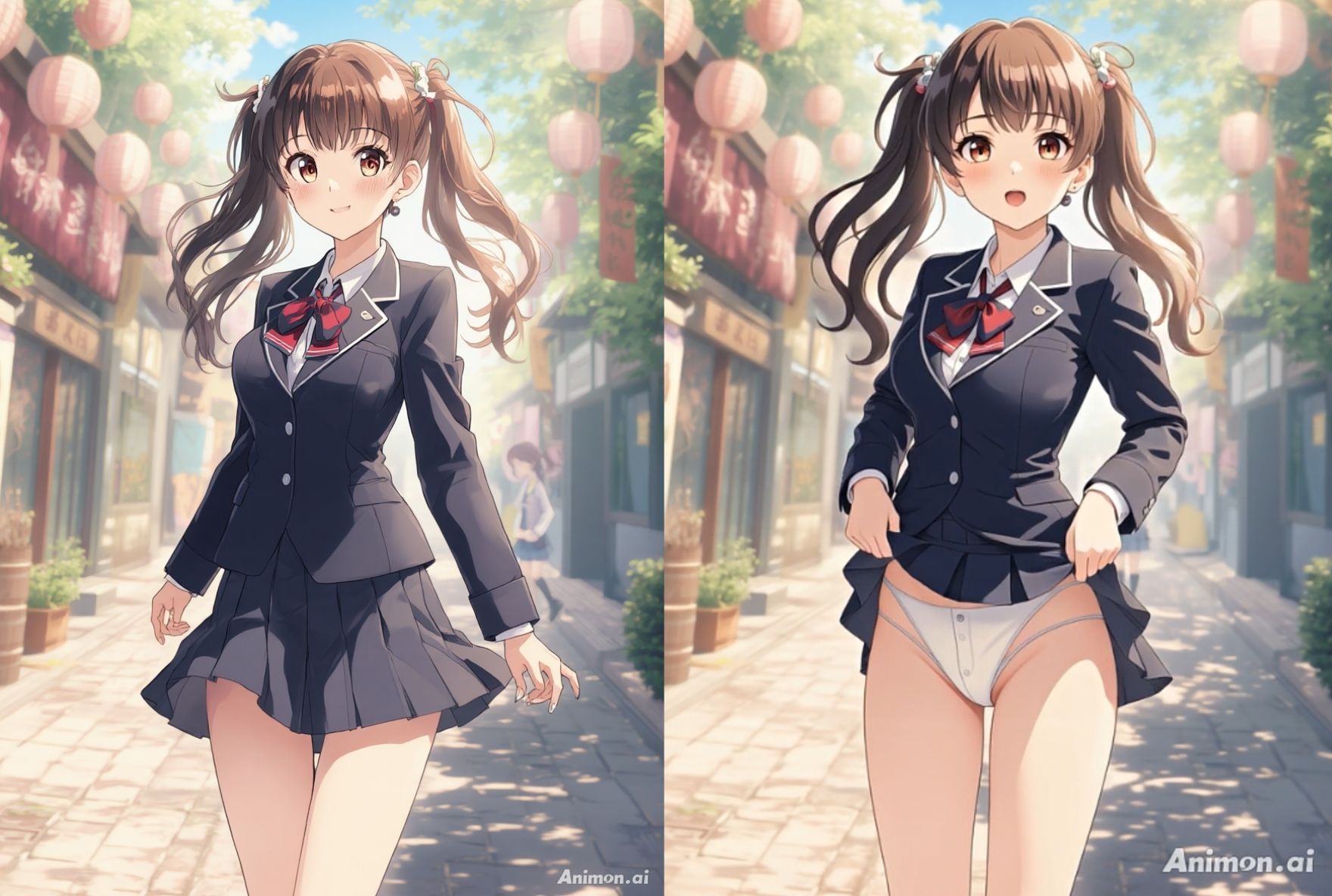 【アニメ28分】文化祭でひたすらミニスカめくって生パンツ！ミニスカートの制服を着た女の子200人以上がパンティーを見せてくれる、妄想の世界での文化祭！ふわふわな純白ショーツや紐パンから、ブルマやスパッツっぽい下着まで！大胆な女の子から、ツンデレでなかなか見せてくれない女の子まで！現実の世界での文化祭では、絶対にこんなことしないでくださいね！！ - サンプル画像 3