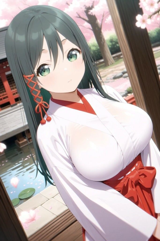 甘神風味  僕を胸で誘惑する巫女さん - サンプル画像 1