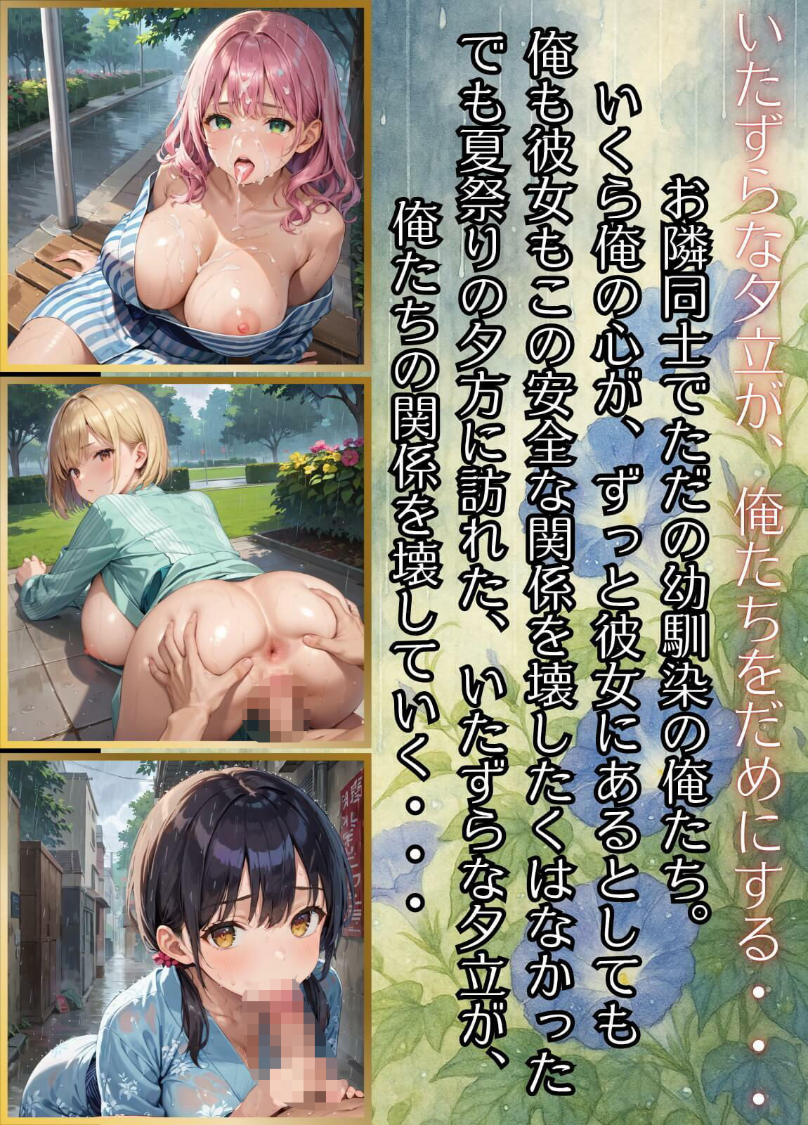 夕立に濡れた浴衣〜流れる雫が眩しすぎて〜4【厳選CG330枚収録】 - サンプル画像 1