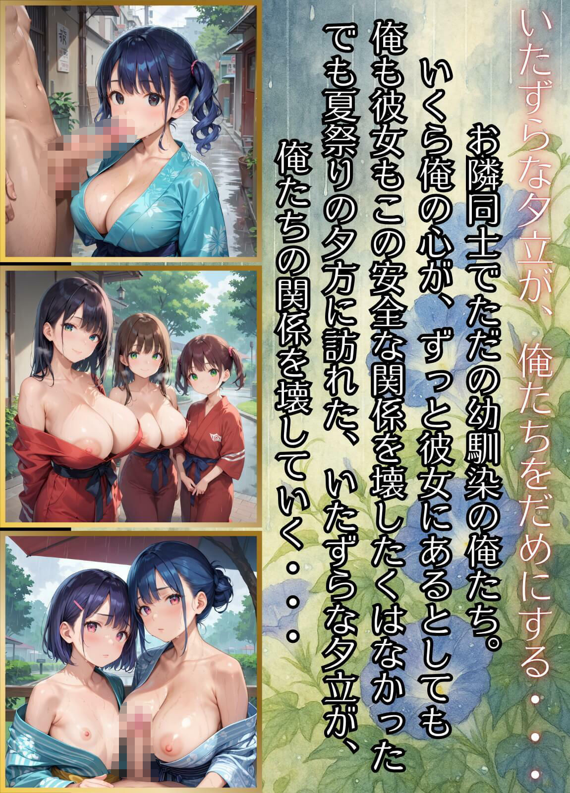 夕立に濡れた浴衣〜流れる雫が眩しすぎて〜5【厳選CG330枚収録】 - サンプル画像 1
