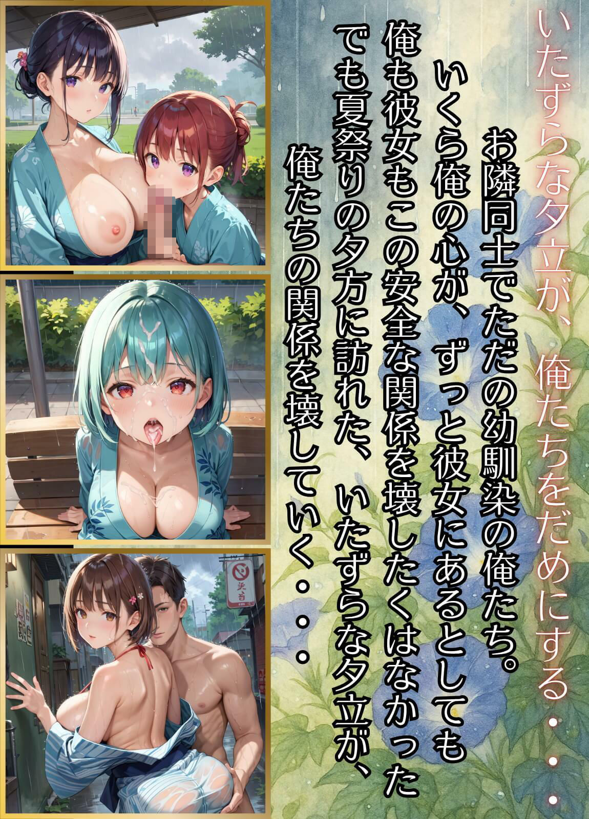 夕立に濡れた浴衣〜流れる雫が眩しすぎて〜8【厳選CG330枚収録】 - サンプル画像 1